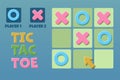 TIC TAC TOE UI with arow cursor. Board logic game for your game development UI. Vector strategy game noughts and crosses