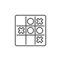 Tic Tac Toe vector linear icon. Noughts and Crosses symbol