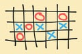 Tic-tac-toe, xs and os, noughts and crosses Royalty Free Stock Photo