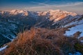 Ticha dolina valley from Skrajna Turnia in Polish High Tatras during late autumn