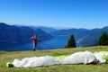 Ticino: Paragliding Start point at Cimetta on top of Locarno at L