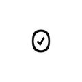 Tick button. Checkbox icon. Simple style web request approved background symbol. Checkbox brand logo design element. Checkbox t-