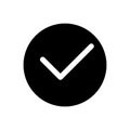Tick in circle black glyph ui icon Royalty Free Stock Photo