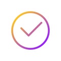 Tick in circle pixel perfect gradient linear ui icon Royalty Free Stock Photo
