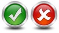Tick and cross button Royalty Free Stock Photo