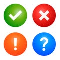 Tick cross exclamation question mark icon Royalty Free Stock Photo