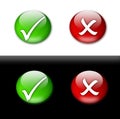 Tick and cross mark buttons Royalty Free Stock Photo