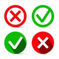 Tick - Cross Red and Green Symbols.