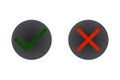 Tick cross signs black buttons Royalty Free Stock Photo