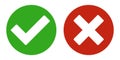Tick and cross signs. YES and NO. False and true, right and wrong. Correct and incorrect, accept and reject. Green tick