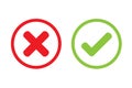 Tick cross wrong vector icon design. Royalty Free Stock Photo