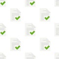 Tick Document Flat Icon Seamless Pattern Royalty Free Stock Photo