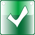 TICK green Button Web icon Royalty Free Stock Photo