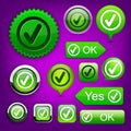 Tick high-detailed modern buttons. Royalty Free Stock Photo