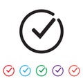 Tick icon. Check mark, verify icon, vector symbol. Royalty Free Stock Photo