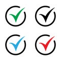 Tick icon. Check mark, verify icon, vector symbol. Royalty Free Stock Photo