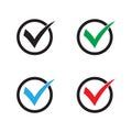 Tick icon. Check mark, verify icon, vector symbol. Royalty Free Stock Photo