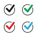 Tick icon. Check mark, verify icon, vector symbol. Royalty Free Stock Photo