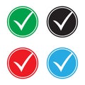 Tick icon. Check mark, verify icon, vector symbol. Royalty Free Stock Photo