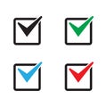 Tick icon. Check mark, verify icon, vector symbol. Royalty Free Stock Photo