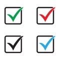 Tick icon. Check mark, verify icon, vector symbol. Royalty Free Stock Photo