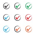 Tick icon. Check mark, verify icon, vector symbol. Royalty Free Stock Photo