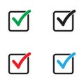 Tick icon. Check mark, verify icon, vector symbol. Royalty Free Stock Photo