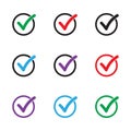 Tick icon. Check mark, verify icon, vector symbol. Royalty Free Stock Photo