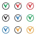 Tick icon. Check mark, verify icon, vector symbol. Royalty Free Stock Photo