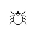 Tick icon. Simple style anti tick spraying company poster background symbol. Tick brand logo design element. Tick t-shirt printing