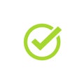 Tick Icon Vector Symbol, Green Checkmark Isolated, Checked Icon Or Correct Choice Sign