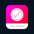 Tick, Interface, User Mobile App Button. Android and IOS Glyph Version Royalty Free Stock Photo