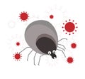 Tick parasite. Blood sucking insect. Insecticide. Peddlers of infection Royalty Free Stock Photo