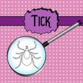 Tick parasite. Sketch of Tick. Mite. Tick