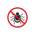 Tick parasite warning sign. Epidemic. Human mite parasite. Mite parasites.