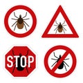 Tick parasite warning sign