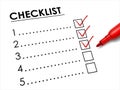 Tick placed in check box with red pen