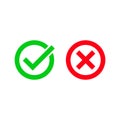 Green tick and red checkmark vector circle icons Royalty Free Stock Photo
