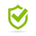 Tick shield security vector icon