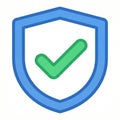 A tick shield security vector icon representing protection and safety copy Royalty Free Stock Photo