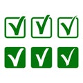 Vector tick signs set on white background Royalty Free Stock Photo