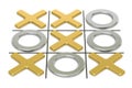 Tick-tac-toe or noughts and crosses game, 3D rendering Royalty Free Stock Photo