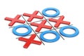 Tick-tac-toe, noughts and crosses game. 3D rendering Royalty Free Stock Photo