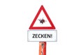 Tick Warning Sign in german Royalty Free Stock Photo