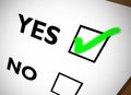 Tickbox YES Royalty Free Stock Photo