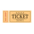 A ticket. Suitable for theater, movie, cinema, show, carnival, concert, transport. Royalty Free Stock Photo