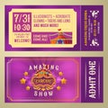 Ticket for admission to circus show Royalty Free Stock Photo