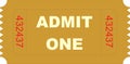 Ticket admit one Royalty Free Stock Photo