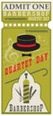 Ticket for Barbershop Quartet Day Royalty Free Stock Photo
