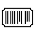 Ticket barcode icon outline vector. Coupon number